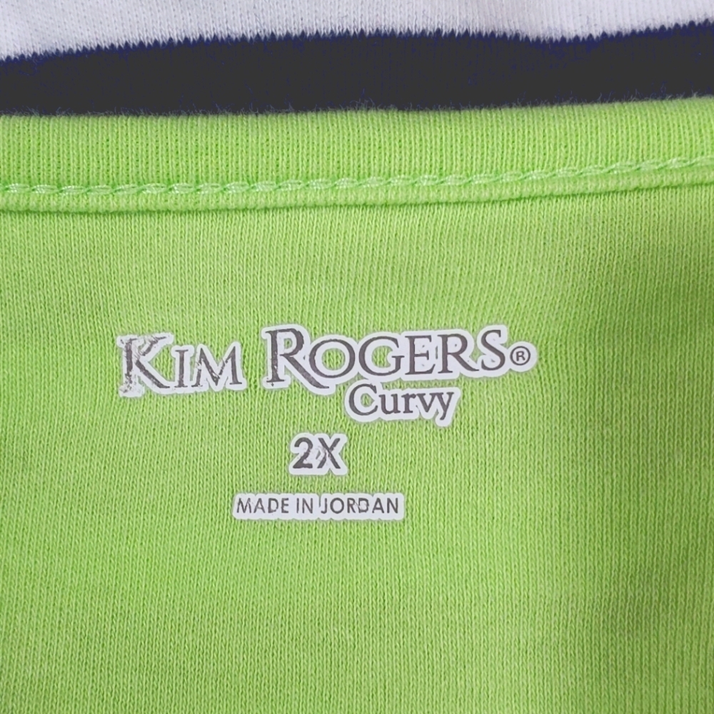 Kim Rogers Curvy Women's  Short Sleeve 100% Cotton Stripe Lighthouse Top Size 2X - Picture 8 of 9